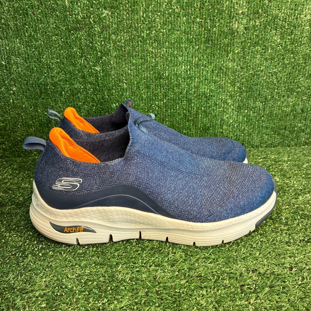Skechers Arch Fit Keep It Up Lightweight Breathable Walking Sneaker Navy Mens 10